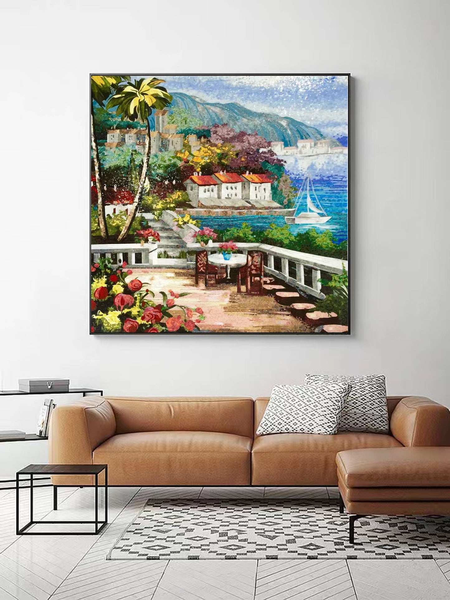 A Mosaic Art Carefree life Glass materials Custom made size AJ30