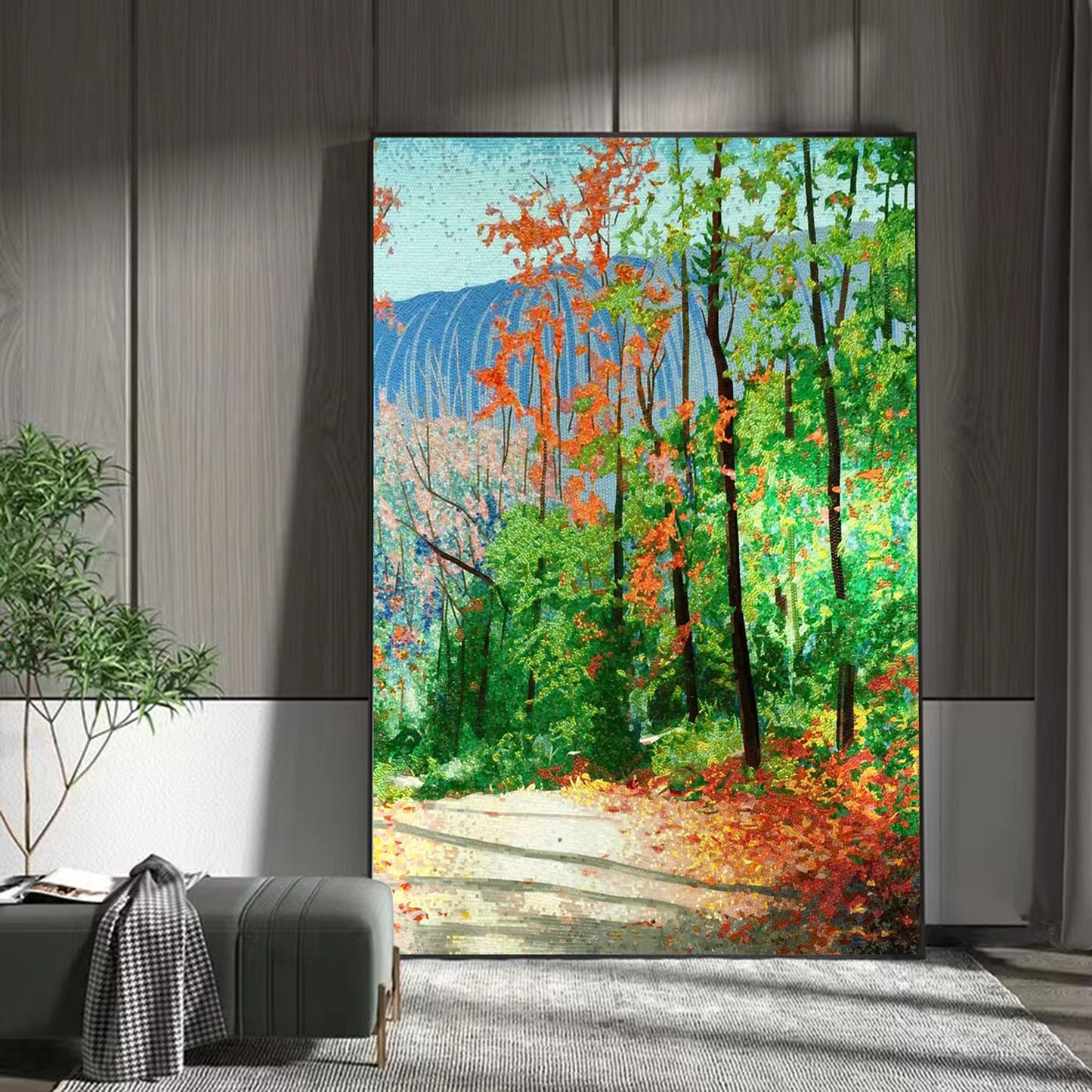 A Mosaic Art Early Autumn Glass materials Custom made size AJ34