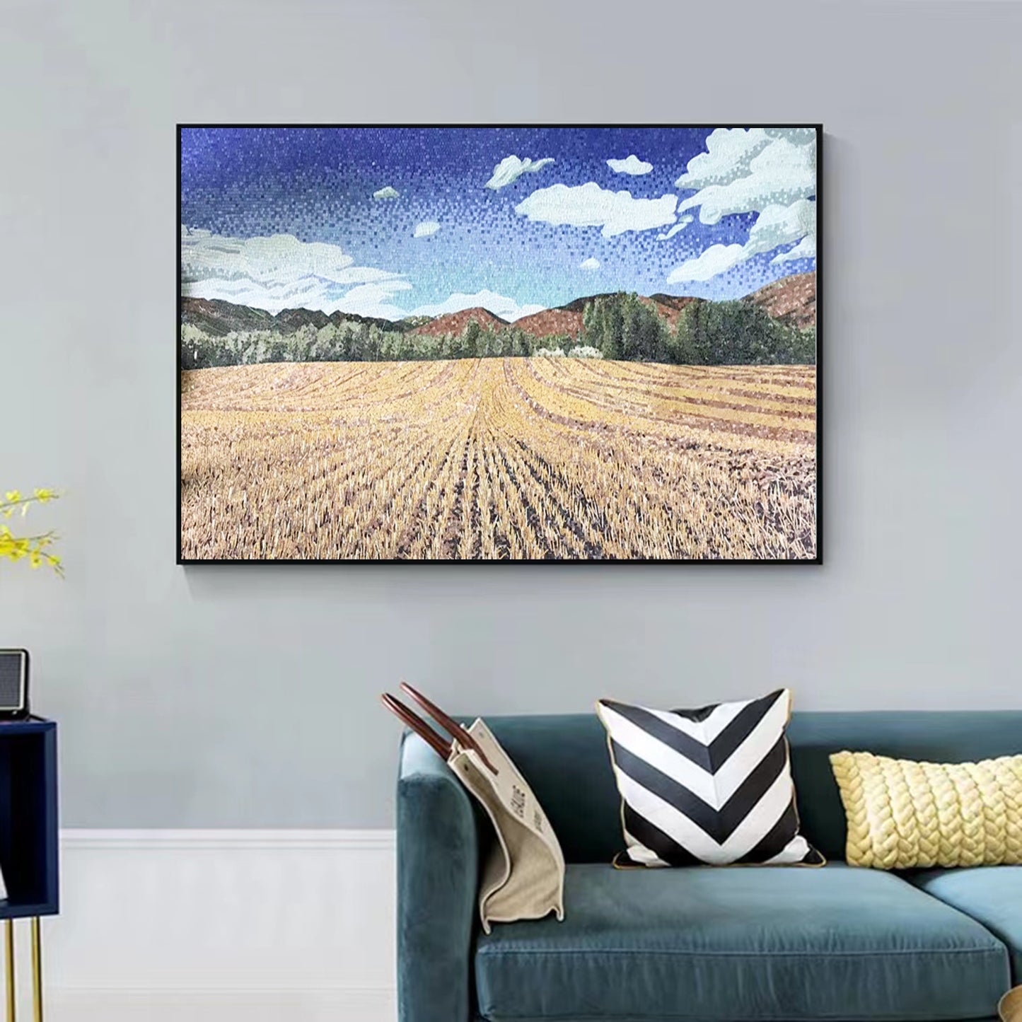 A Mosaic Art Wheat field Glass materials Custom made size AJ38