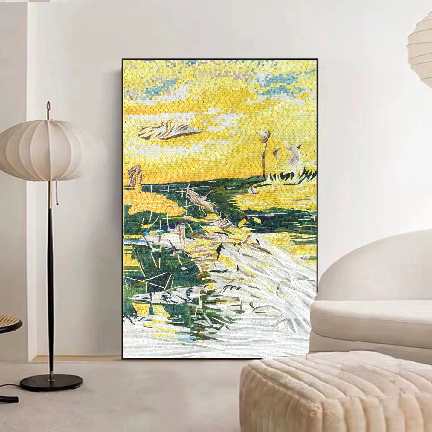 A Mosaic Art The sunset glow Glass materials Custom made size AJ47