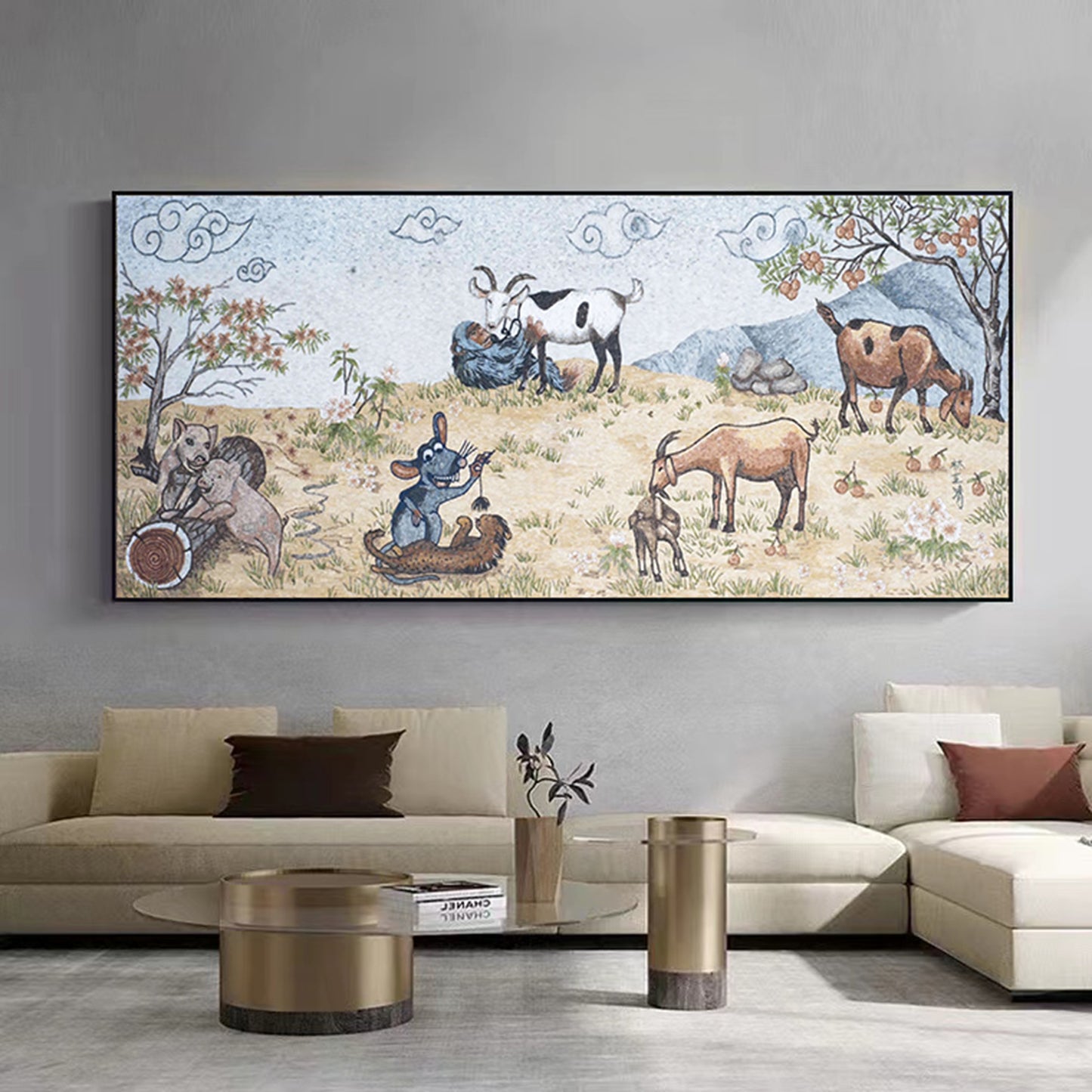 A Mosaic Art Animals Glass materials Custom made size AJ130