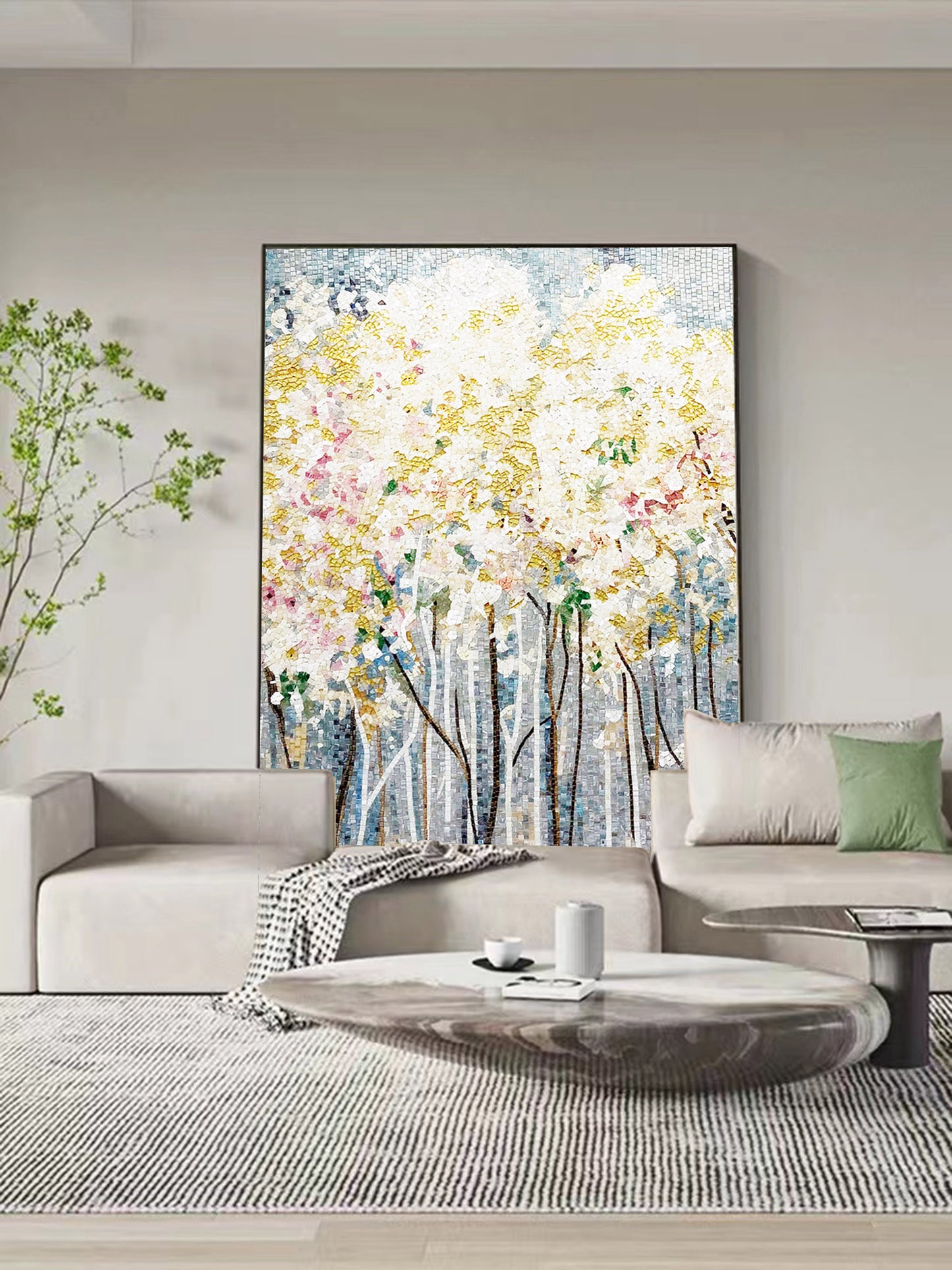 A Mosaic Art Floweriness Glass materials Custom made size AJ49