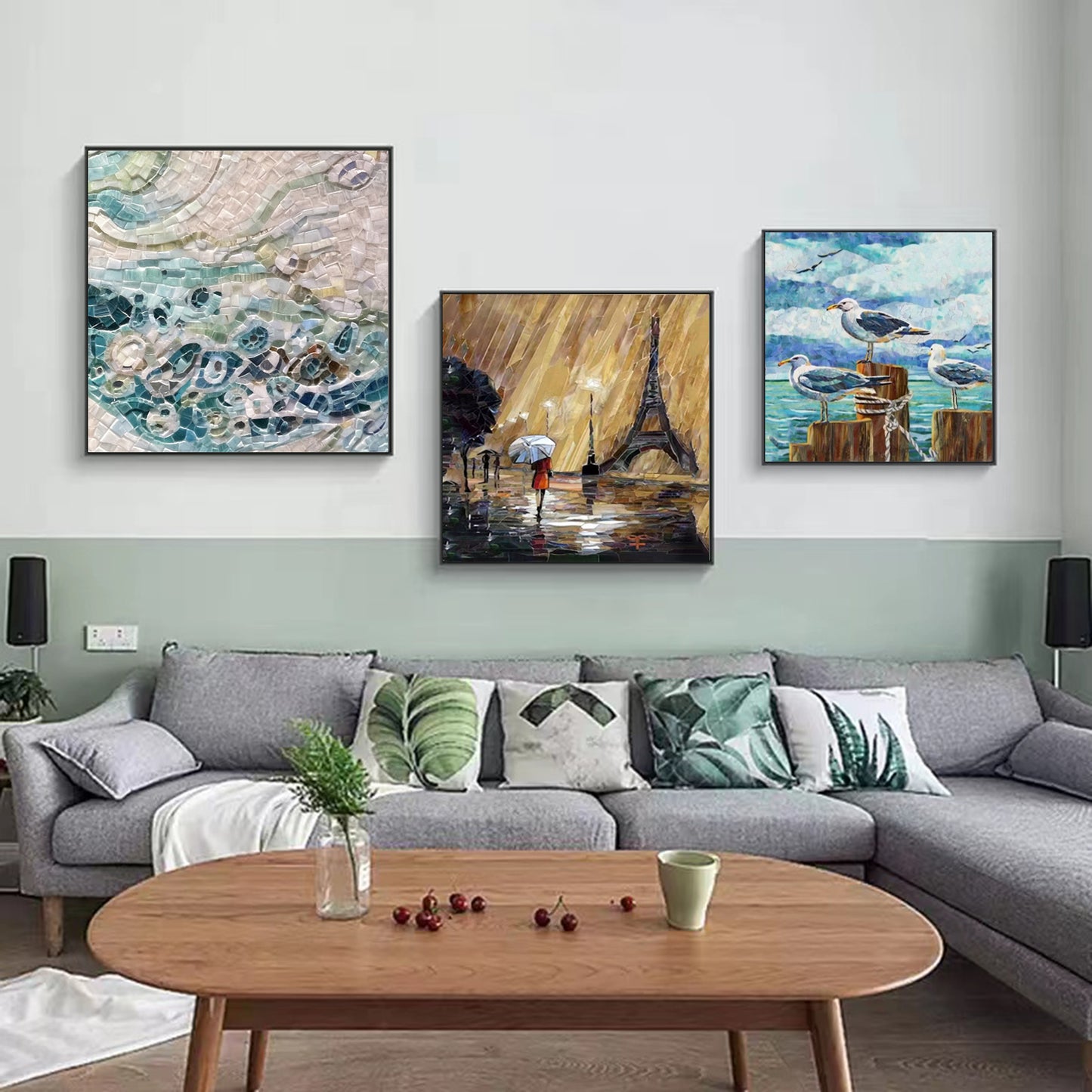 A Mosaic Art Rain day Glass materials Custom made size AJ52