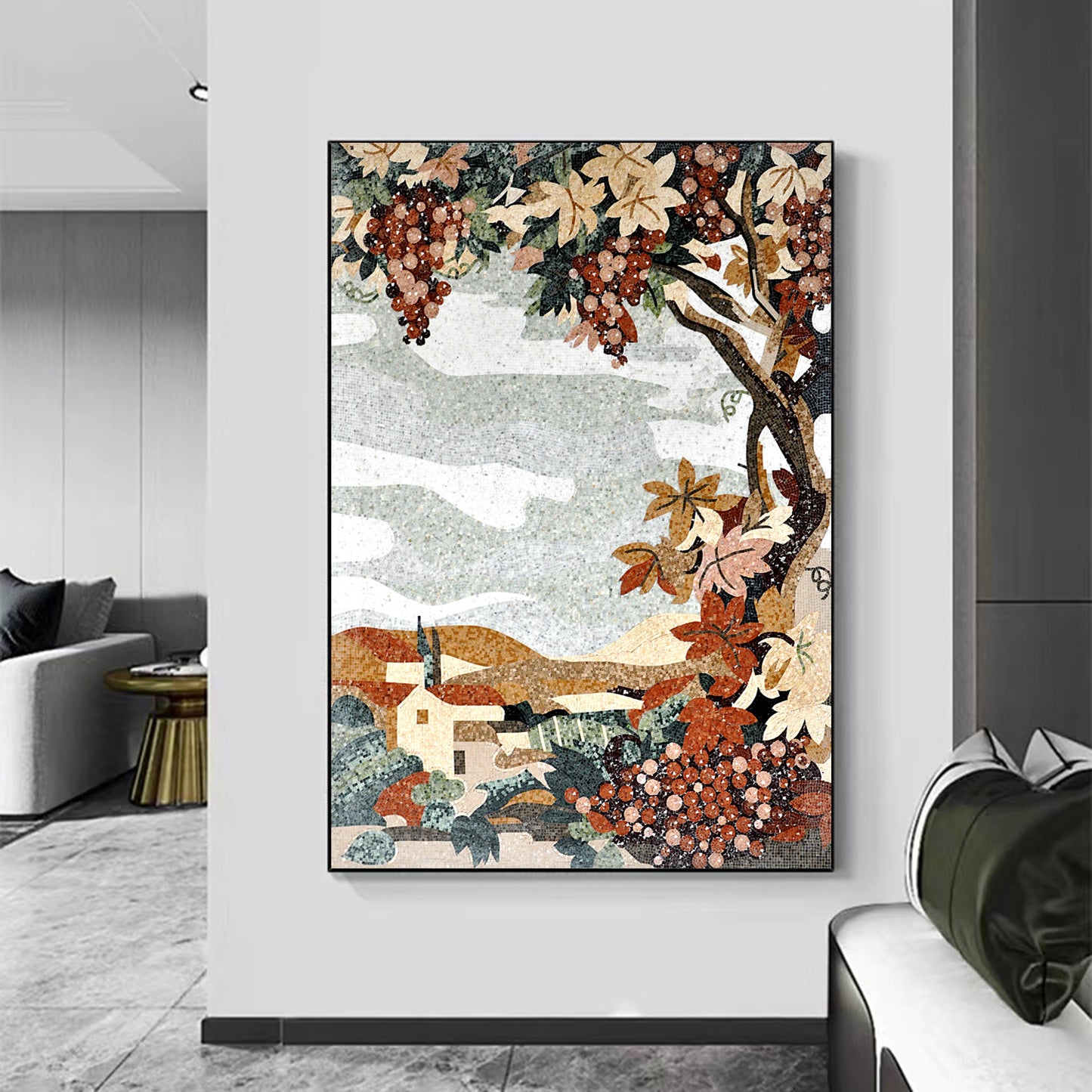 A Mosaic Art Autumn atmosphere Glass materials Custom made size AJ53