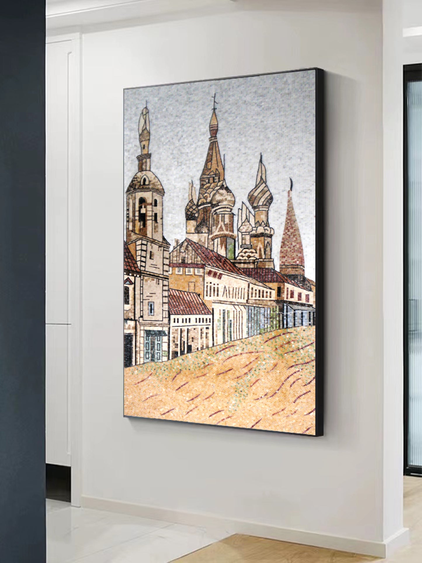 A Mosaic Art The castle Glass materials Custom made size AJ55