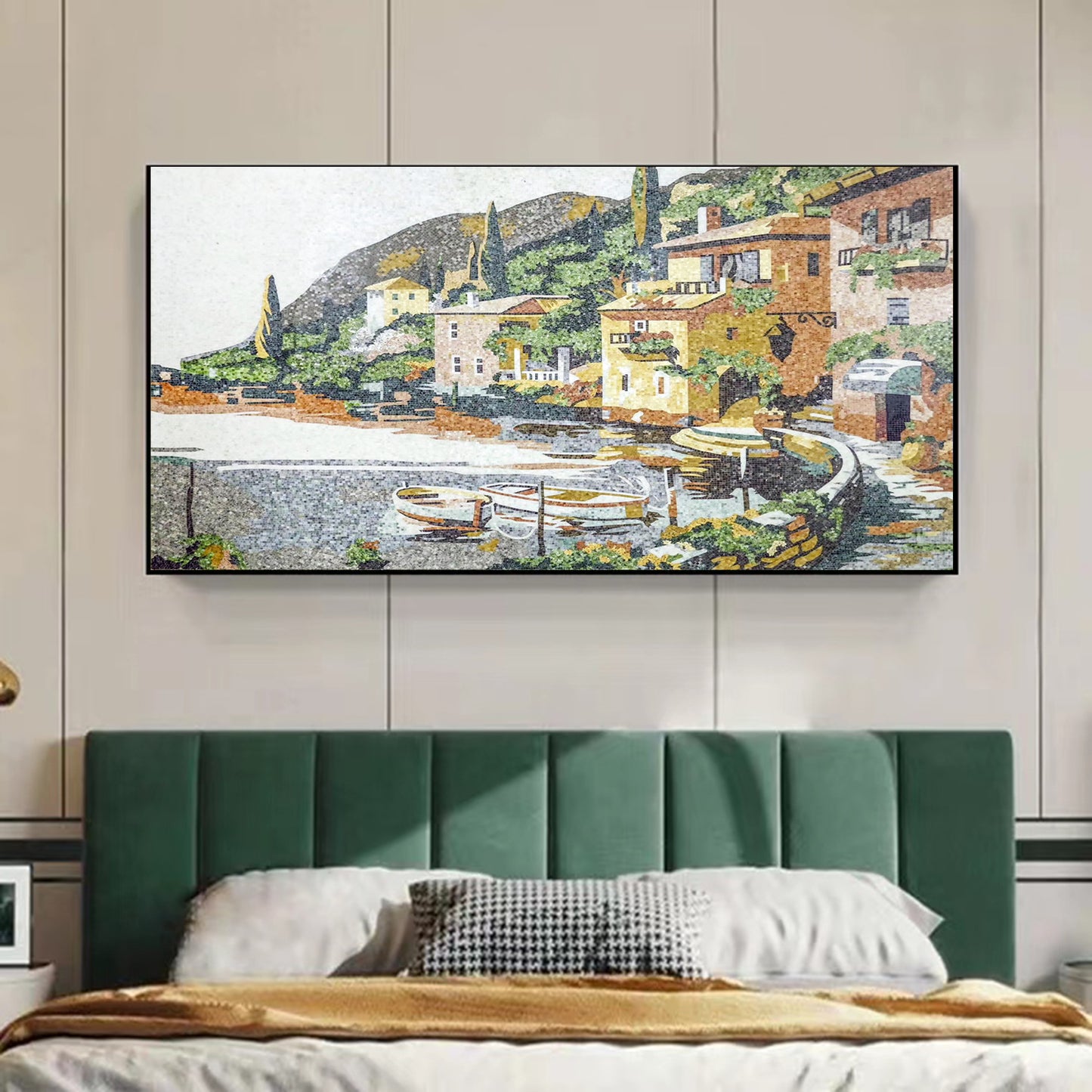 A Mosaic Art The townlet Glass materials Custom made size AJ61