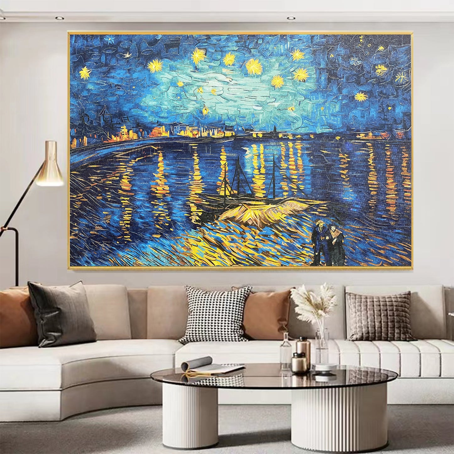 A Mosaic Art The starry night Glass materials Custom made size AJ65