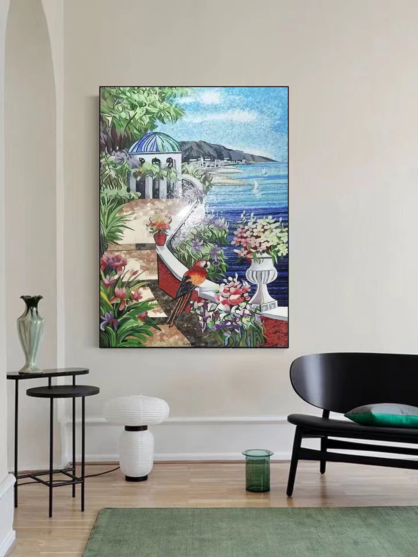 A Mosaic Art Mediterranean scenery Glass materials Custom made size AJ69