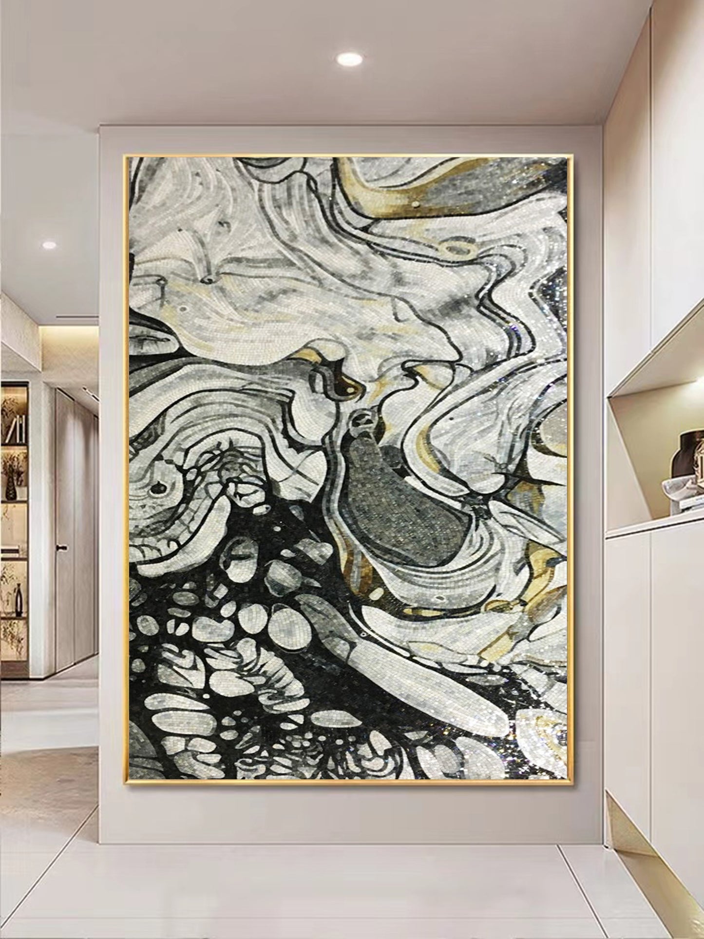 A Mosaic Art Planet surface Glass materials Custom made size AJ74