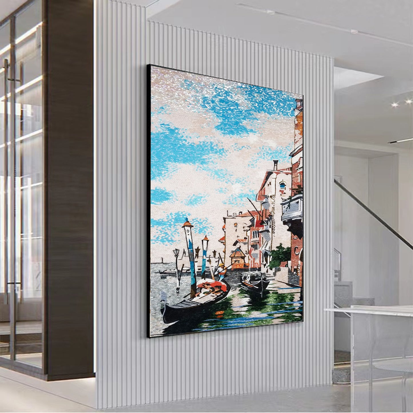 A Mosaic Art Venice canals Glass materials Custom made size AJ79