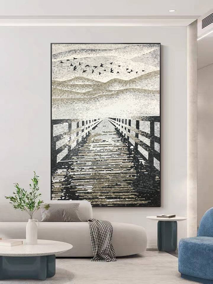 A Mosaic Art Go ahead Glass materials Custom made size AJ21