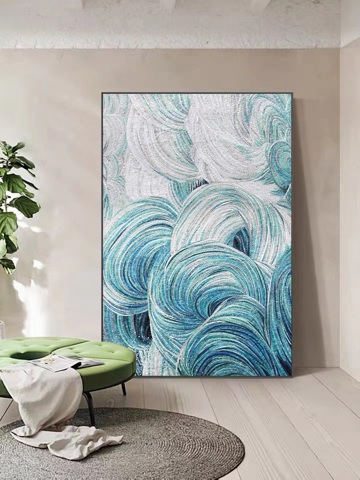 A Mosaic Art Spoondrift Glass materials Custom made size AJ85