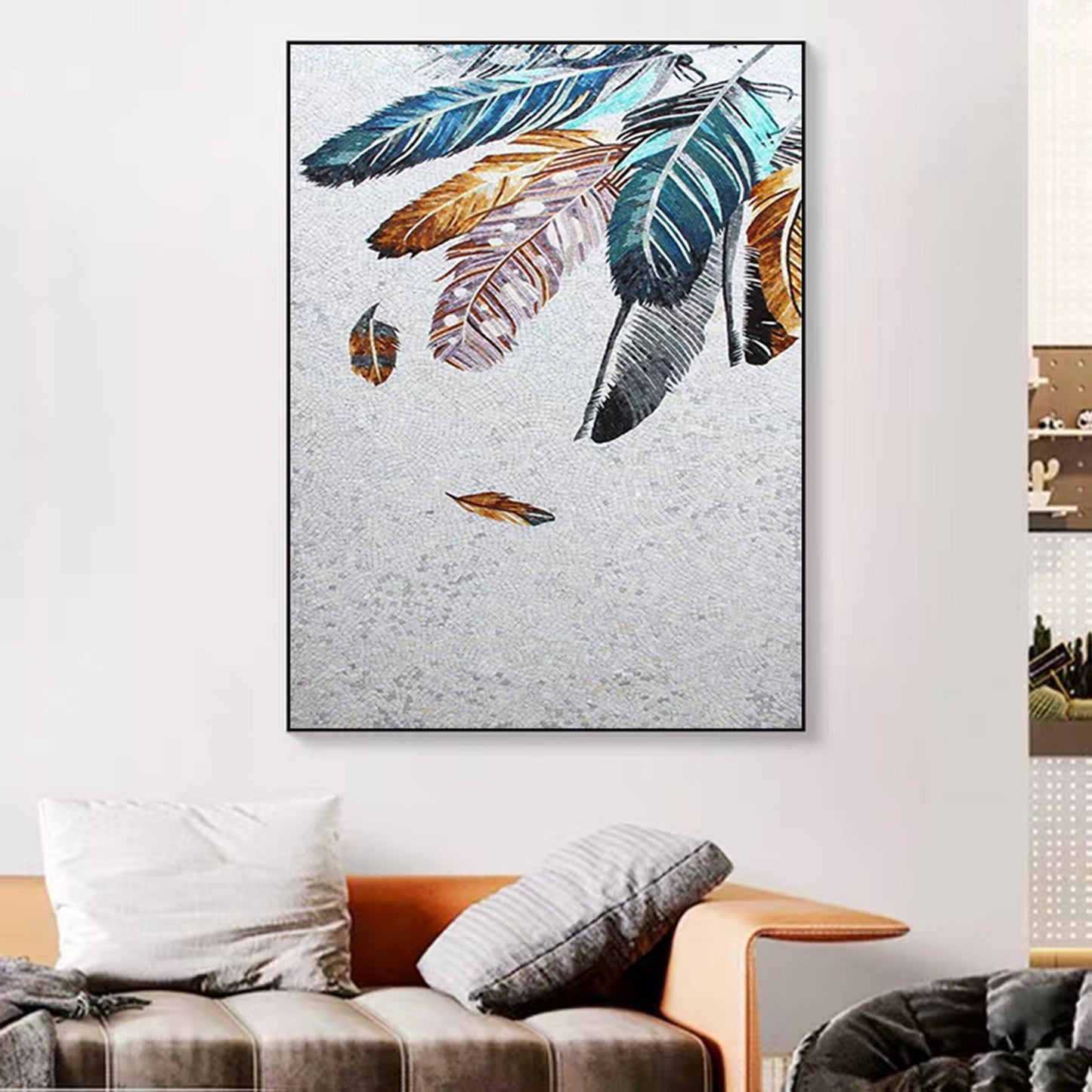 A Mosaic Art Floating leaves Glass materials Custom made size AJ99