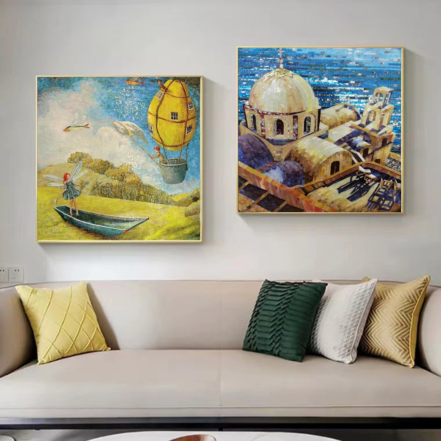 A Mosaic Art Happy time Glass materials Custom made size AJ105