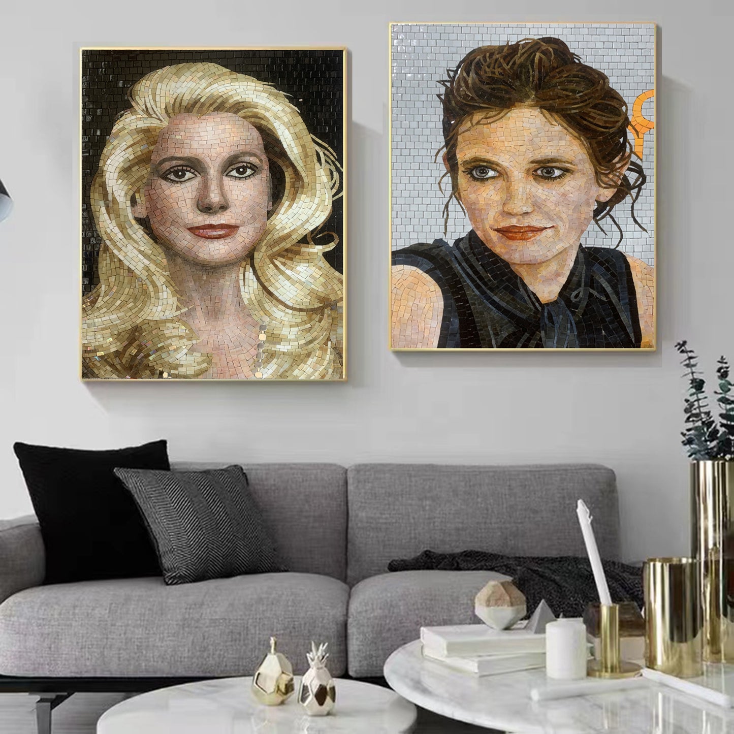 A Mosaic Art Portraiture Glass materials Custom made size AJ106