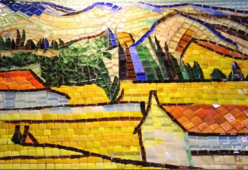 A Mosaic Art bumper harvest from Van Gogh Glass materials Custom made size AJ7